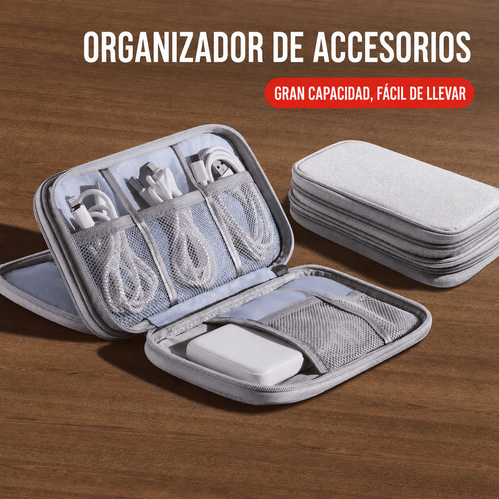 Organizador de Viaje Multiusos para Cables y Accesorios