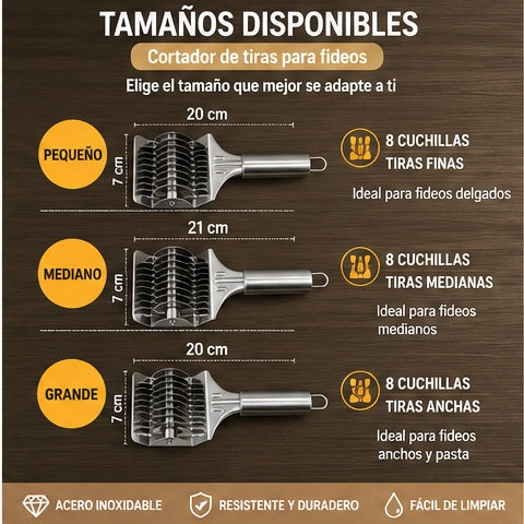 Cortador Múltiple de Fideos y Verduras de Acero Inoxidable