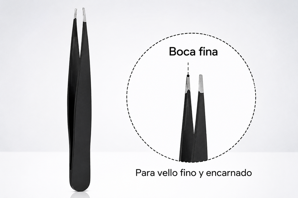 Pinzas de Precisión para Cejas y Vello Encarnado – Acero Inoxidable