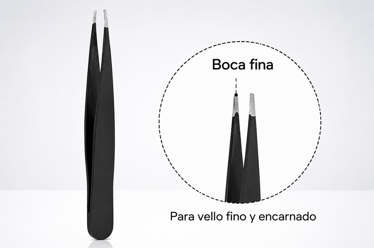 Pinzas de Precisión para Cejas y Vello Encarnado – Acero Inoxidable