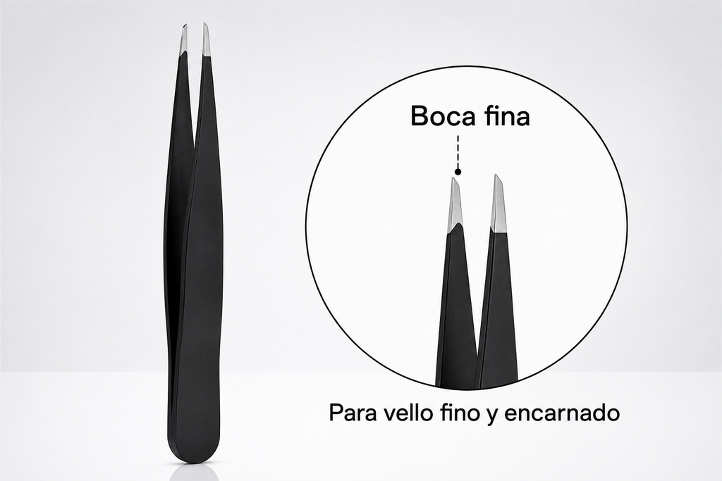 Pinzas de Precisión para Cejas y Vello Encarnado – Acero Inoxidable