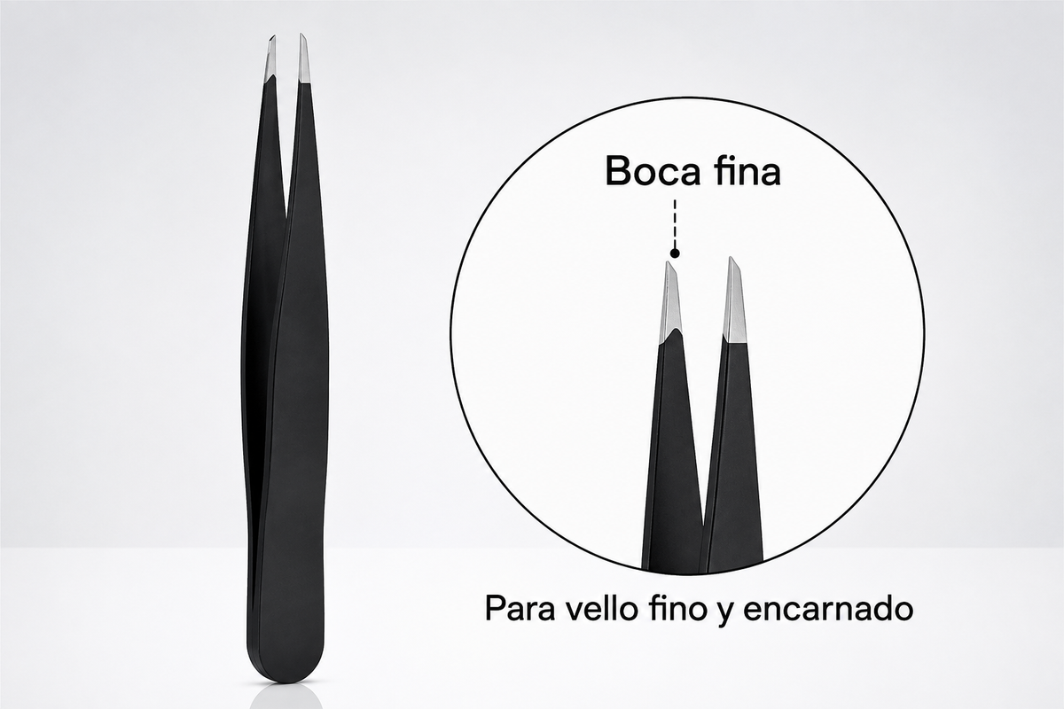 Pinzas de Precisión para Cejas y Vello Encarnado – Acero Inoxidable