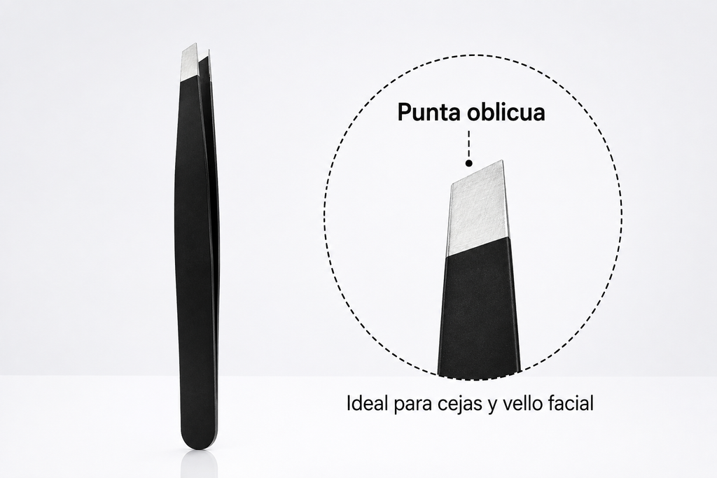 Pinzas de Precisión para Cejas y Vello Encarnado – Acero Inoxidable