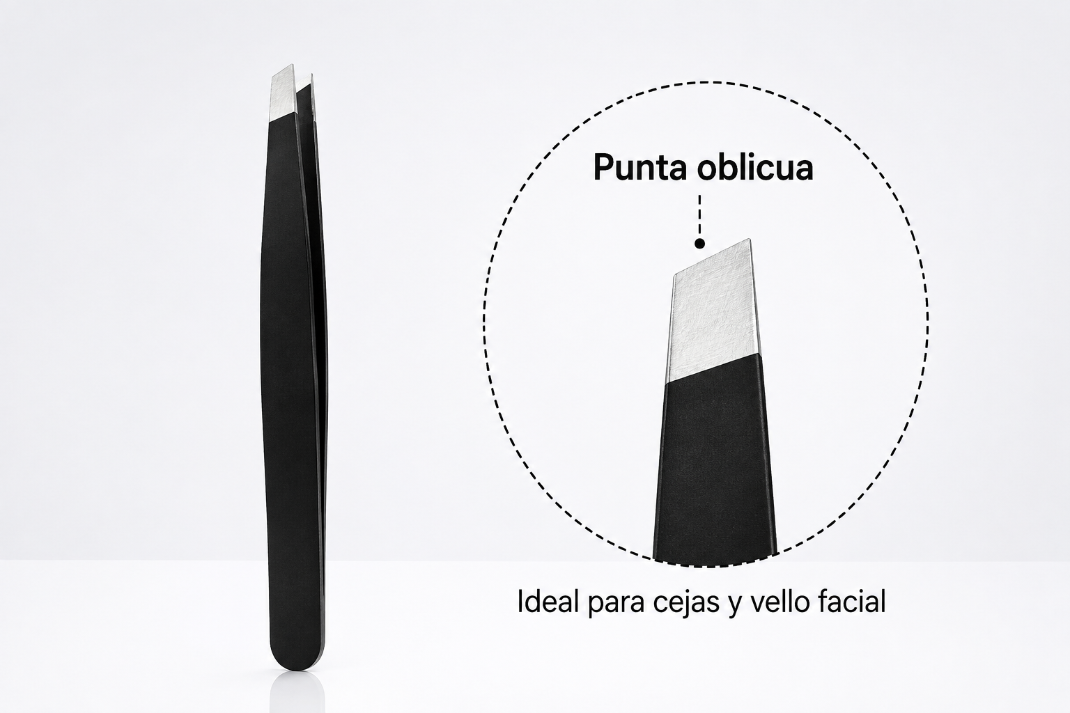 Pinzas de Precisión para Cejas y Vello Encarnado – Acero Inoxidable