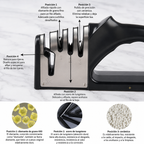 Afilador de Cuchillos 4 en 1 con Base Antideslizante – Afilado Multifunción para Cocina