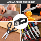 Afilador de Cuchillos 4 en 1 con Base Antideslizante – Afilado Multifunción para Cocina