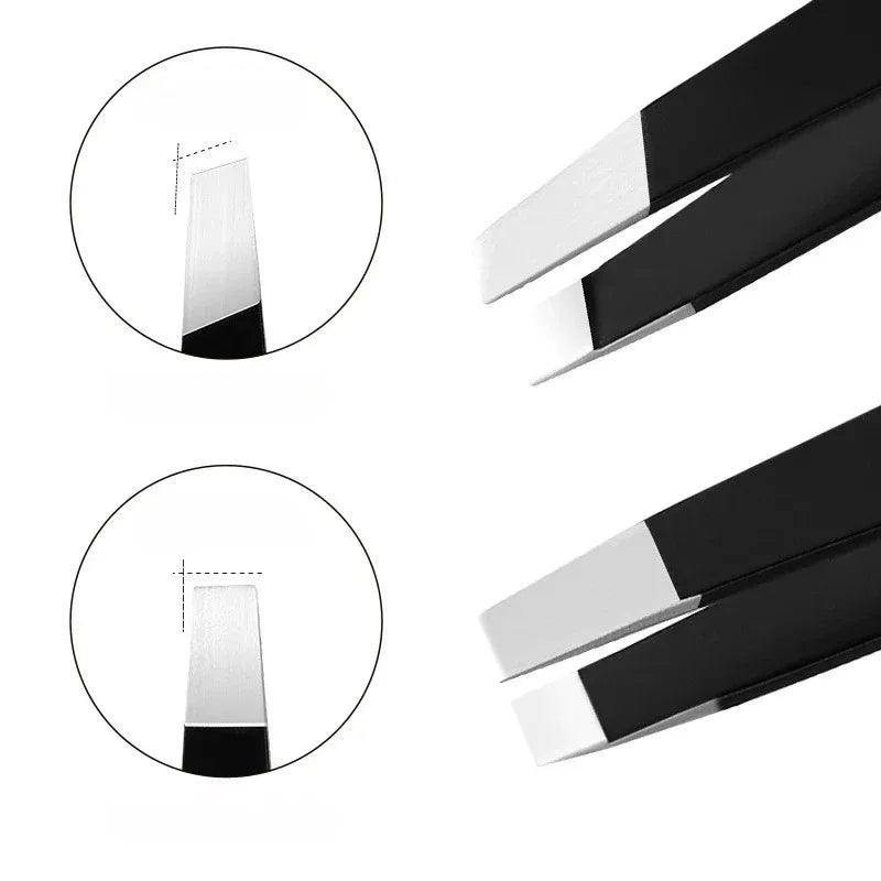Pinzas de Precisión para Cejas y Vello Encarnado – Acero Inoxidable