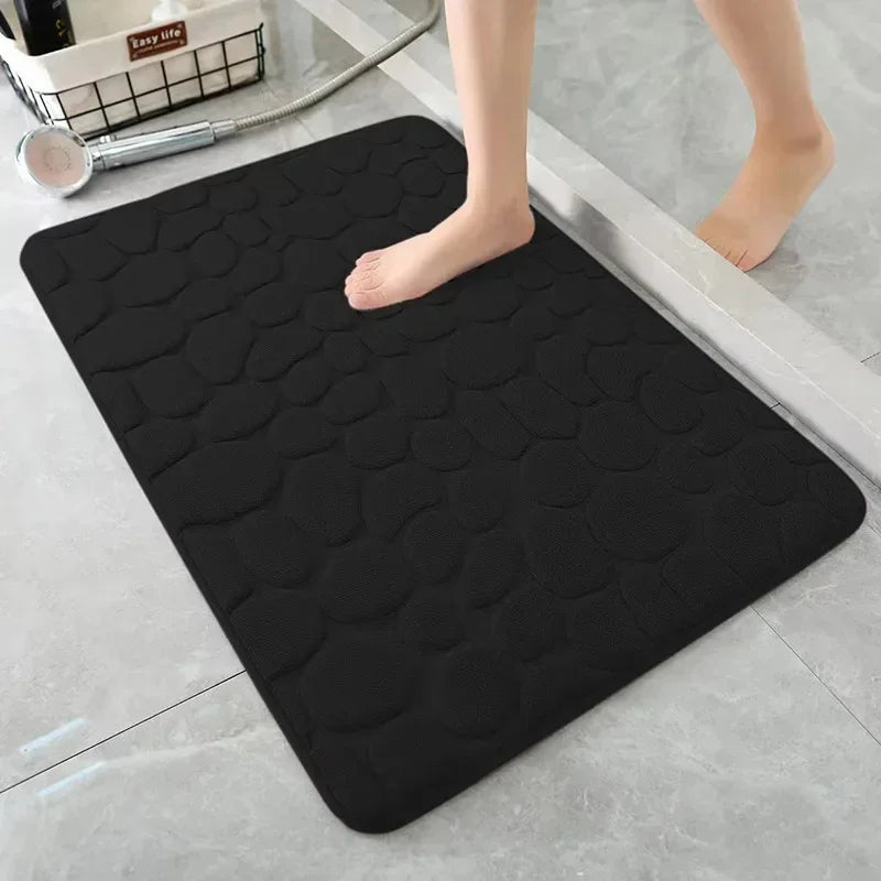 Alfombra Antideslizante 3D Efecto Piedra – Suave, Absorbente y Acolchada