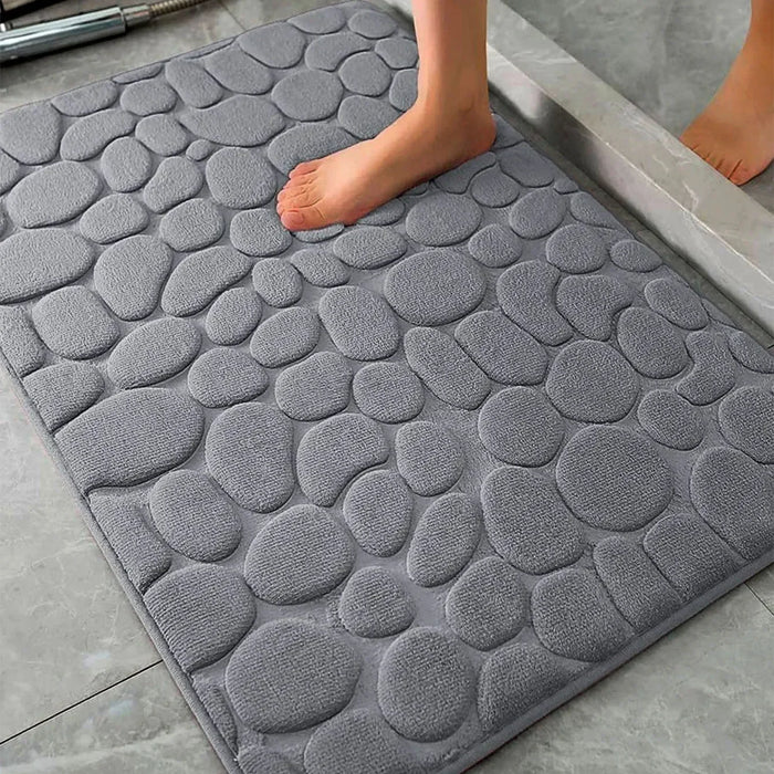 Alfombra Antideslizante 3D Efecto Piedra – Suave, Absorbente y Acolchada